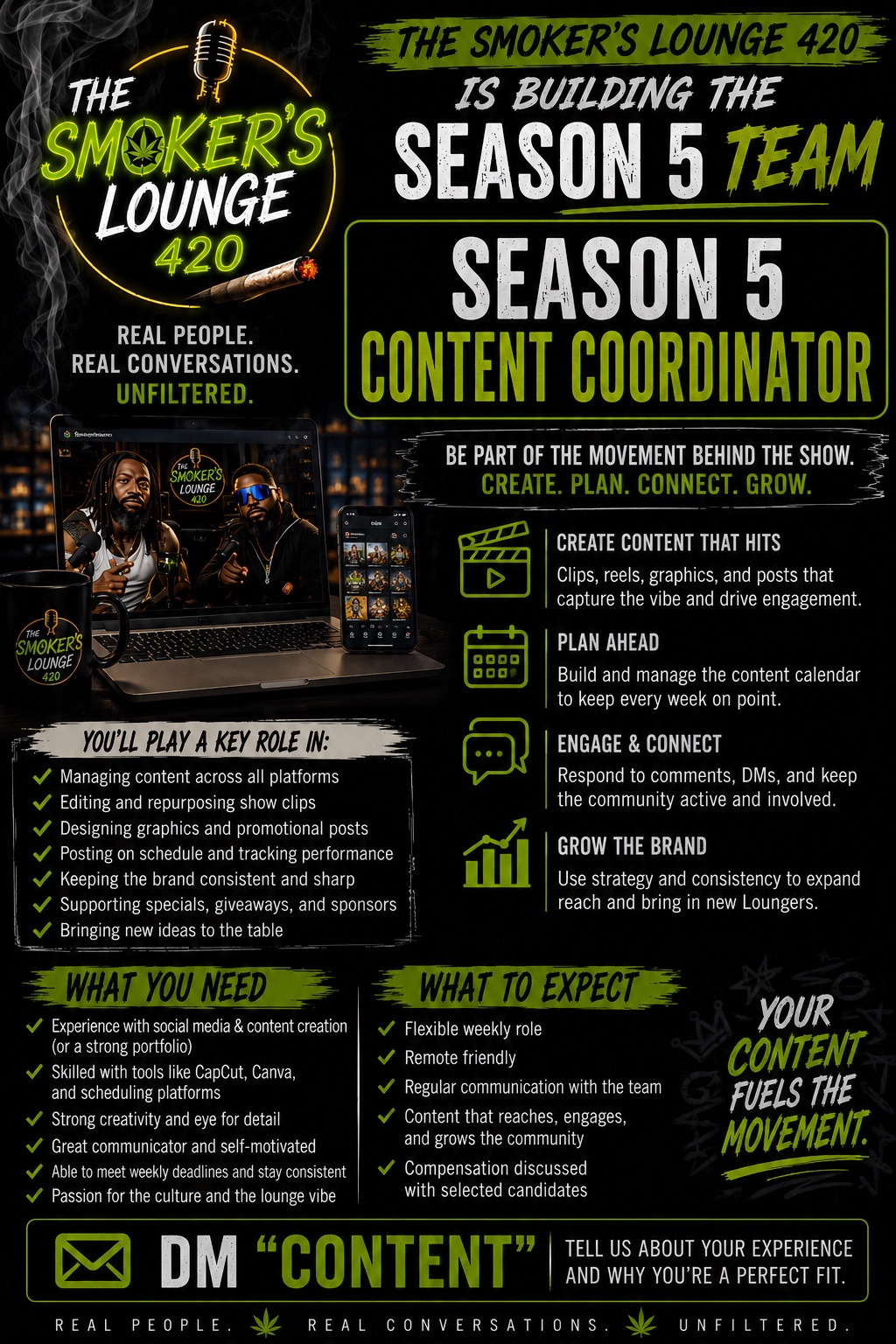 Season 5 Content Coordinator opening