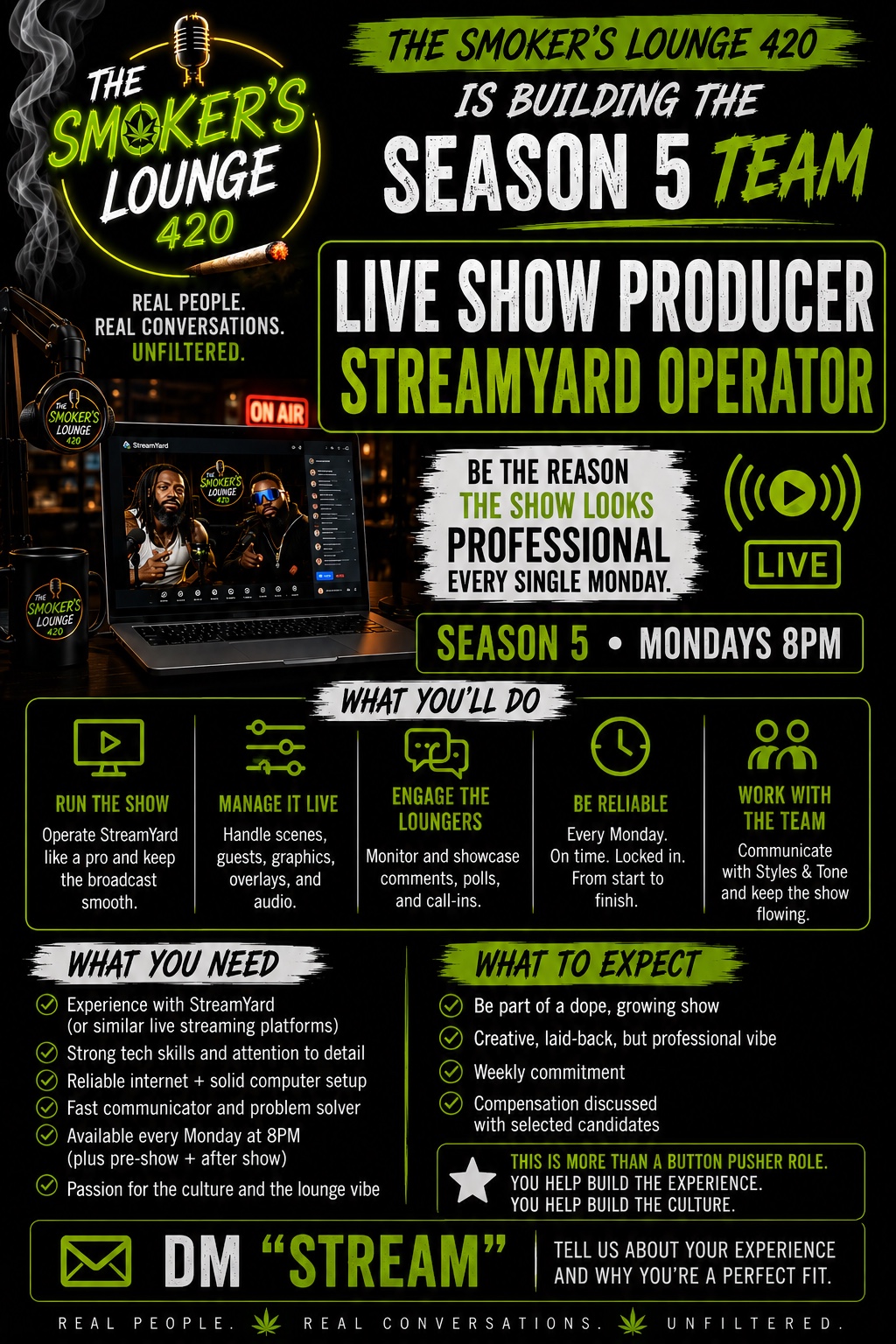 Live Show Producer / StreamYard Operator opening